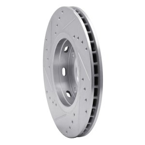 Volvo V40 Brake Rotor (1) - Front Right - R1 Concepts - Drilled & Slotted - Silver - `00-`04